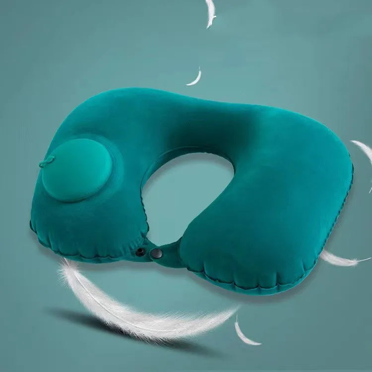 U-Shaped Inflatable Travel Pillow Portable Air Neck Support