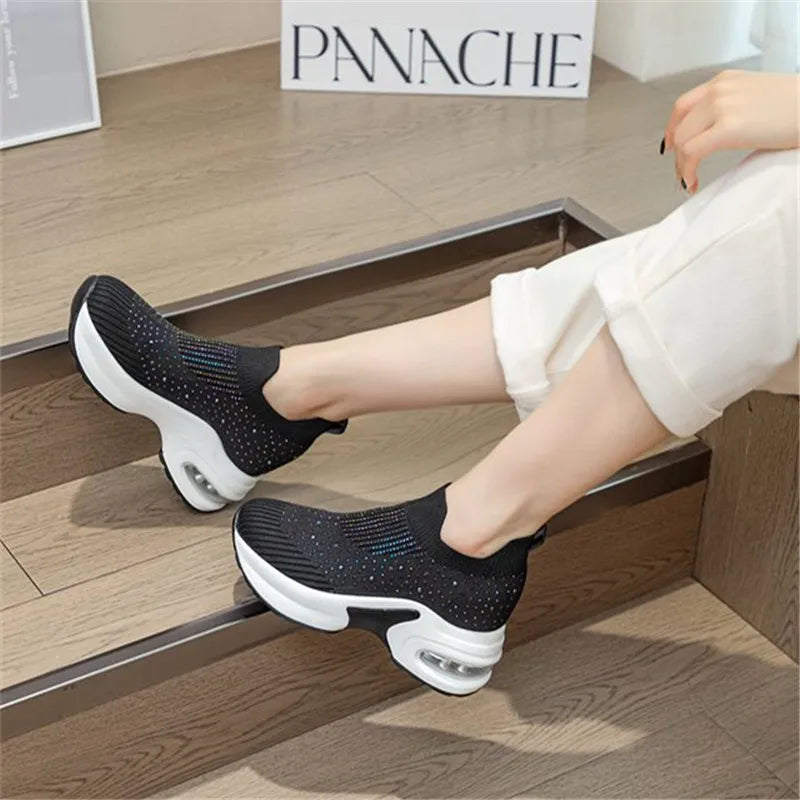 8CM Hidden Heels Women's Platform Sneakers