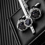 Silver Color Starry Sky Stone Cufflinks Tie Clip