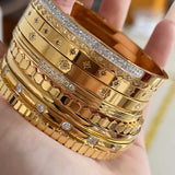 Fashion Punk Gold Color Bangles for Women Trendy