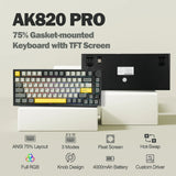 Ajazz AK820 Pro 75% Gasket-mounted Bluetooth 5.1/2.4G Wireless