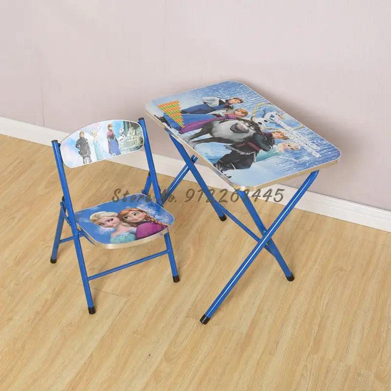 Kindergarten pupils children foldable learning tables and chairs