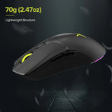 Delux M800 RGB 2.4Ghz Wireless Gaming Mouse Dual