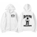 Death Row Records Zipper Hoodies Rapper Tupac 2pac