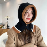 Korean Balaclava Beanie Cap Winter One Piece Knitted