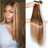 26 inch Highlight Bundles Brazilian Straight Human Hair