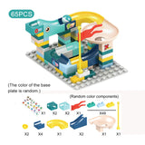 65pcs/set Marble Race Run Block Compatible Duploed Building