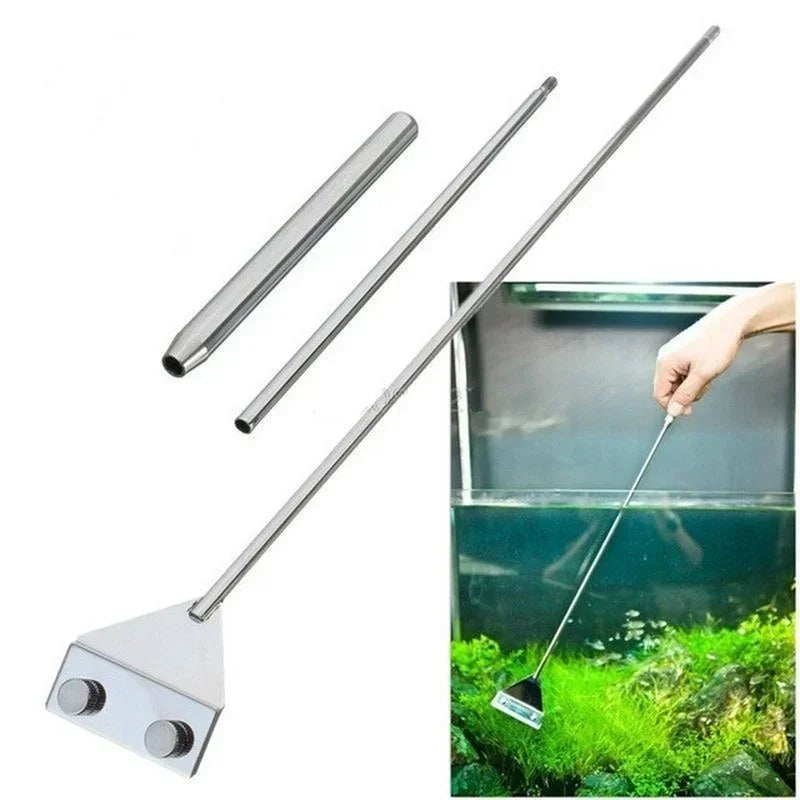 Lengthened Stainless Steel Algae Scraper Aquarium Fish Tank