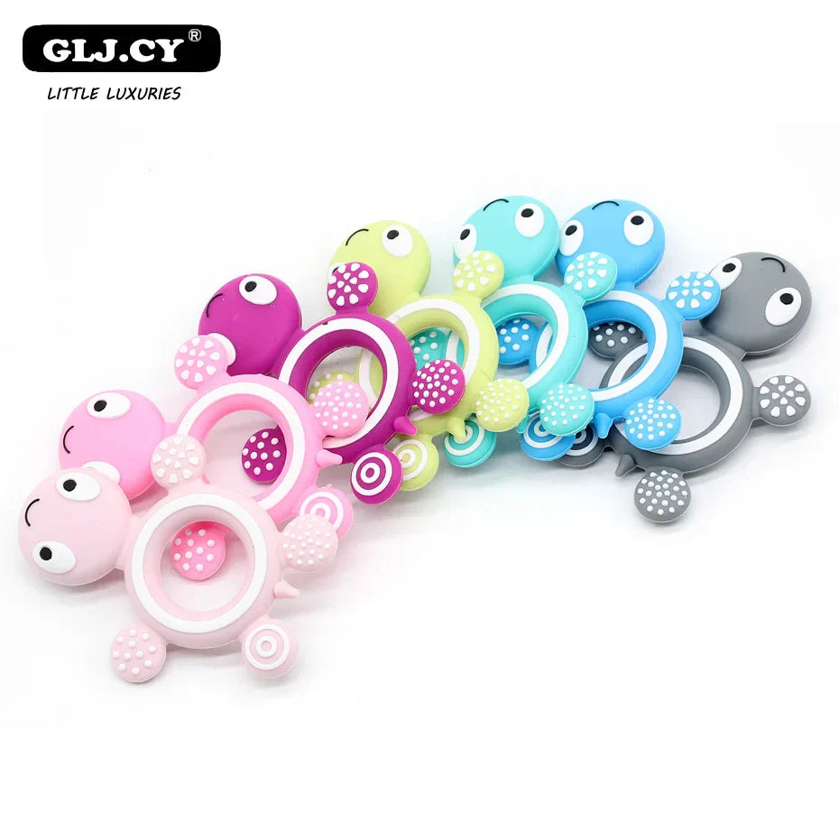 10PCS BPA Free Silicone Turtle Teething Chewable Pendant