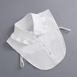 Women Fake Collar Shirt Ruffles Lapel Detachable Shirt