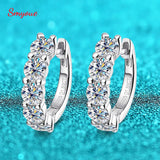 Smyoue 18k 3cttw Moissanite Hoop Earring for Women