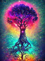 Colorful Trees And The Moon Personality DIY Full