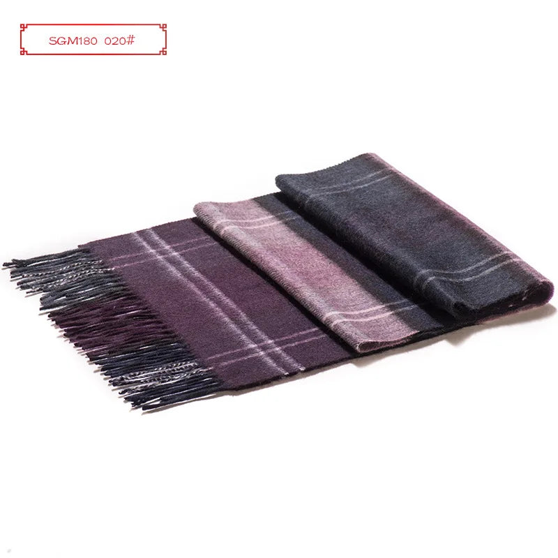 High Quality 100 Wool Scarf Men Autumn Winter