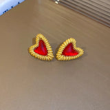 Water Drop Circle Earings Temperament Retro Heart Round