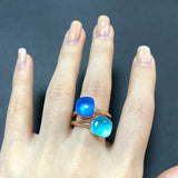 2PcsSet Pomellato Ring Stacked Mix Color Crystal Ring