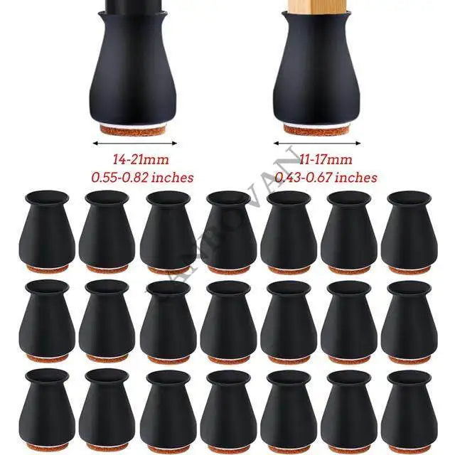 24pcs Silicone Desk Chair Leg Protectors with EVA