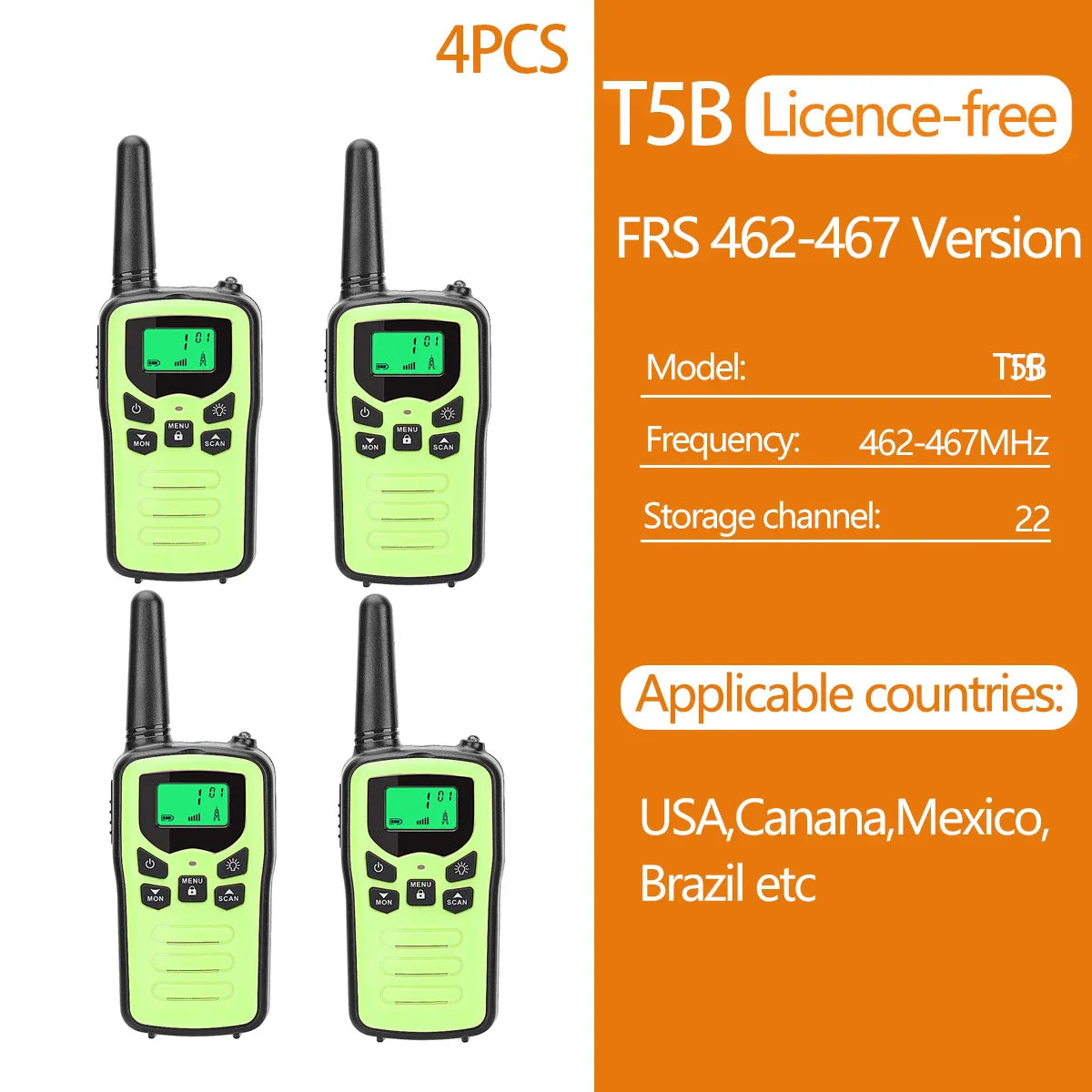 2/4/6 PCS ABBREE Walkie Talkie PMR/FRS UHF Mini