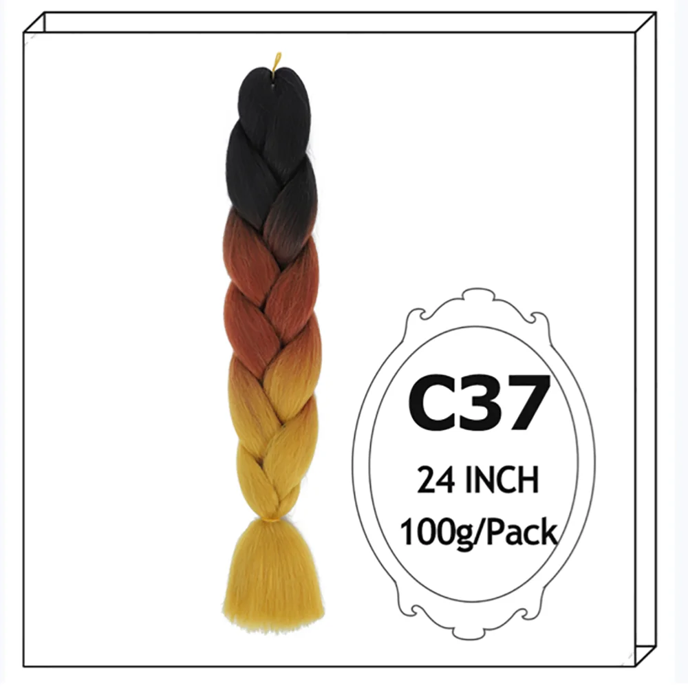 24Inch Synthetic Long Jumbo Ombre Braiding Hair For