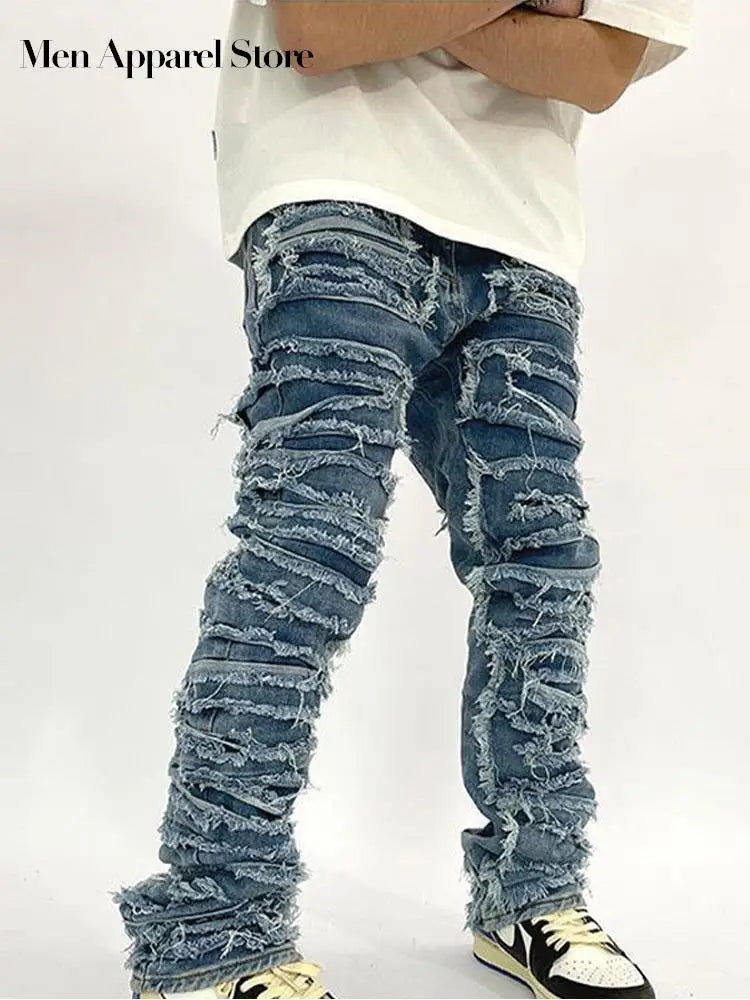 Ripped Retro Hole Distressed Jeans For Men Casual