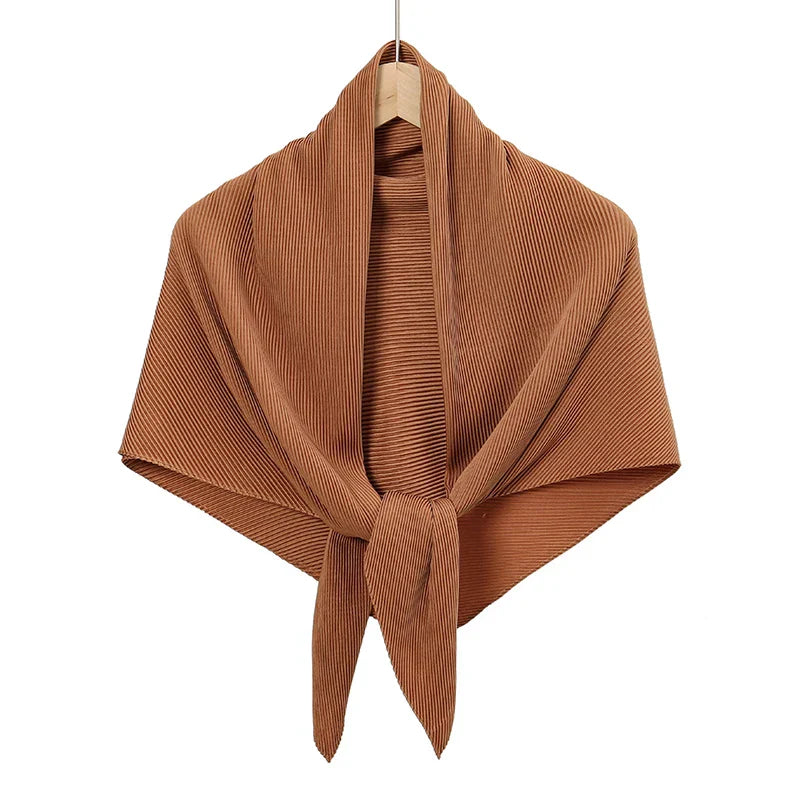 Maldives Wholesale Muslim Pleated Square Scarf Matt Silk