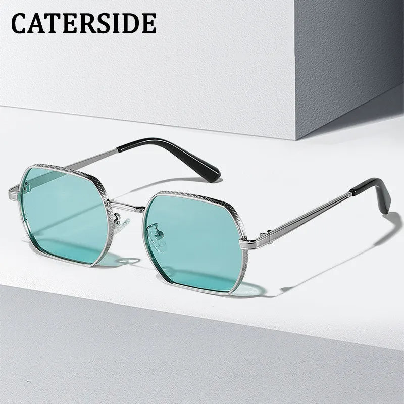 CATERSIDE Punk Polygon Classic Sunglasses Men Women Retro