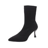 Socks Boots Women Stretch Fabric Elastic Stilettos Heel