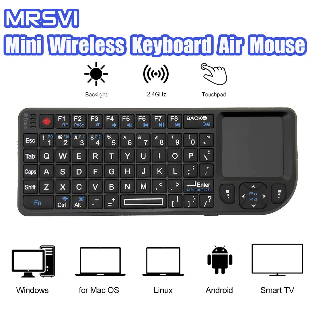 A8 Mini Wireless Keyboard 2.4G 7 Color Backlit