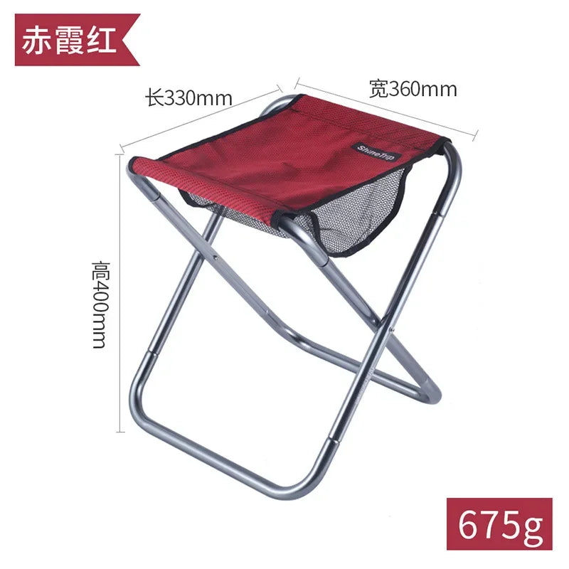 Outdoor Aluminum Alloy Folding Stool Portable Fishing Camping