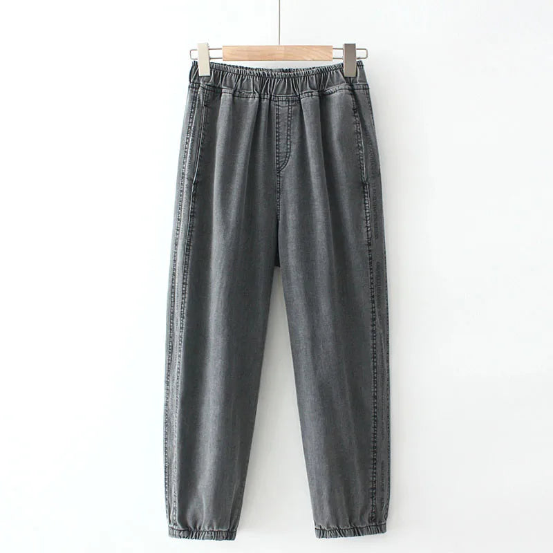 Plus Size Womens Jeans Elastic Waist High Waist