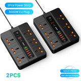3000W 6 AC Outlets Power Strip 20W PD