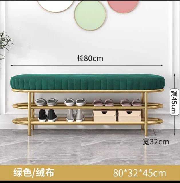 Nordic Shoe Bench Soft Cushion Multifunctional Shoe Rack