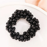 1pc Women Crystal Pearls Hair Rope Handmade Elastic