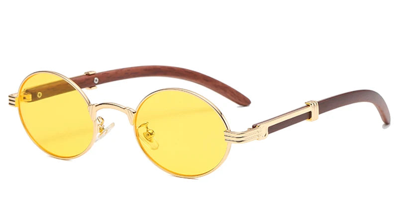 2022 New Vintage Imitation Wood Sunglasses Europe and