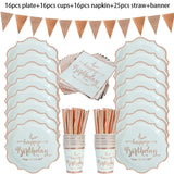 Rose Gold Party Supplies Disposable Polka Dots Paper