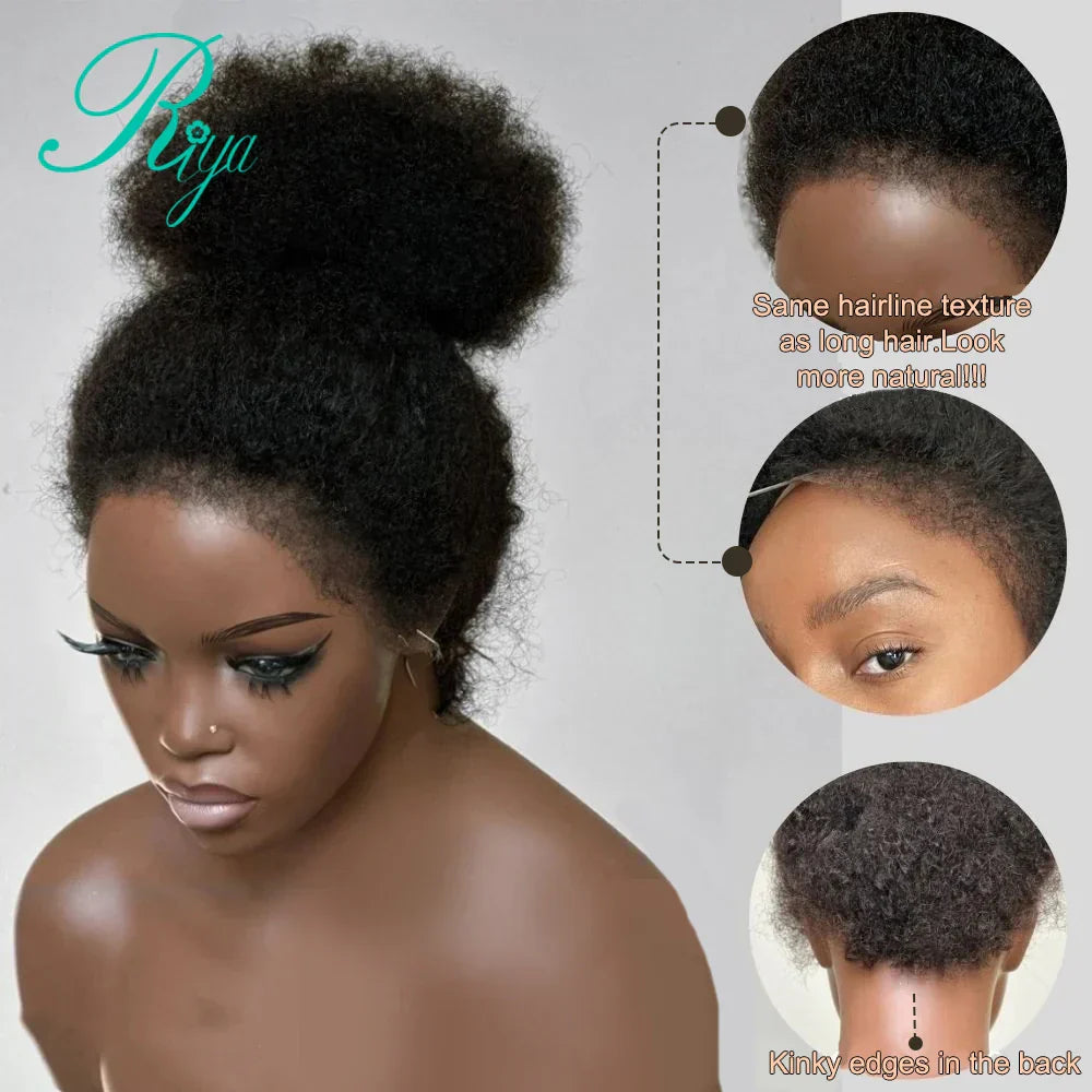 Afro Curly 13x4 Lace Frontal Wig With 4c