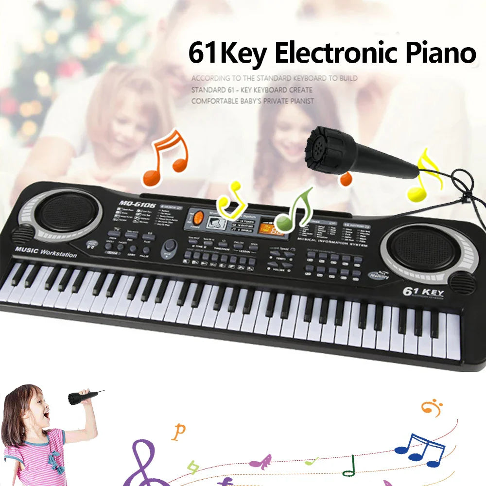 61-key Children's Electronic Piano Keyboard Portable Educational Toy