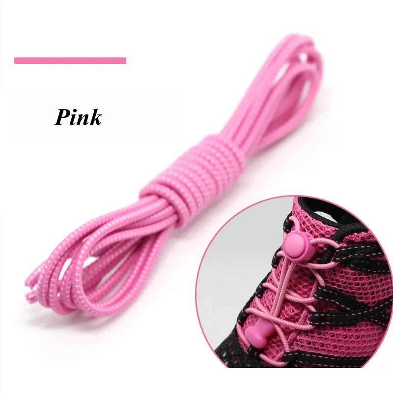 1 Pair 22 Colors Elastic Shoelaces Round Locking