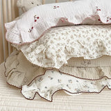 Cotton Muslin Baby Pillowcase Floral Print Newborn Pillow