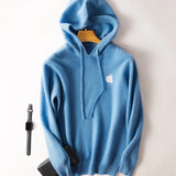 100% Cashmere Hoodies Tracksuit Apple Print Hooded Pullover