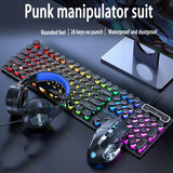 Three-piece Set Punk Gaming Keyboard and Mouse Earphone