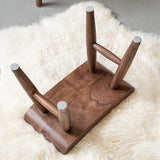 Rural wooden stool Walnut square stool American meals