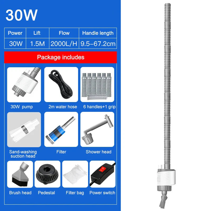 Aquarium Water Change Pump Electric Fish Tank Cleaning