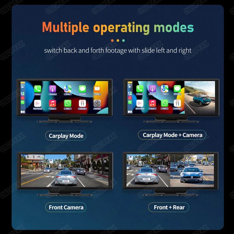 10.26" Dash Cam Rearview Camera Wifi Carplay &