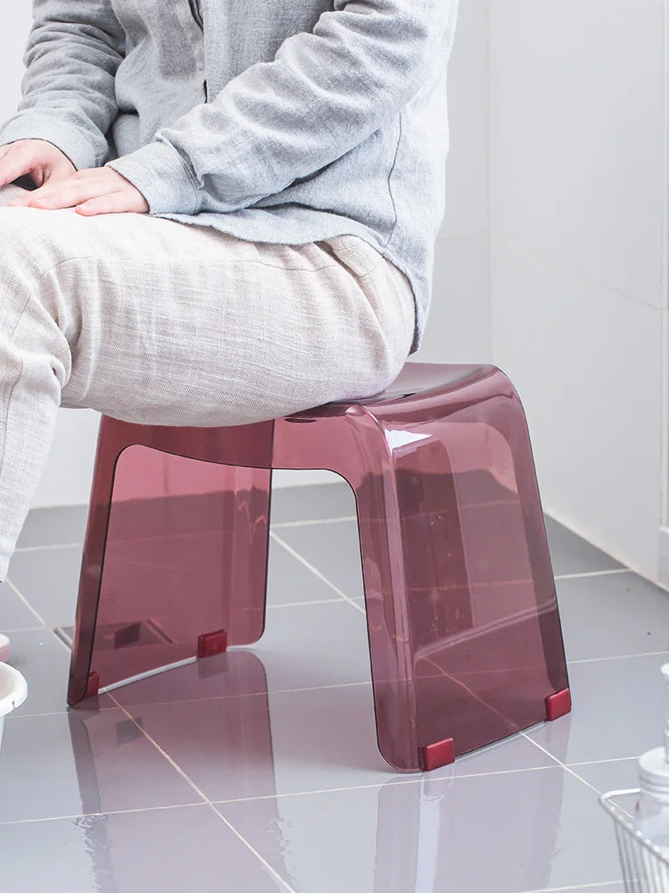 Bathroom Stool Home Furniture Transparent PCTG Plastic Shoe