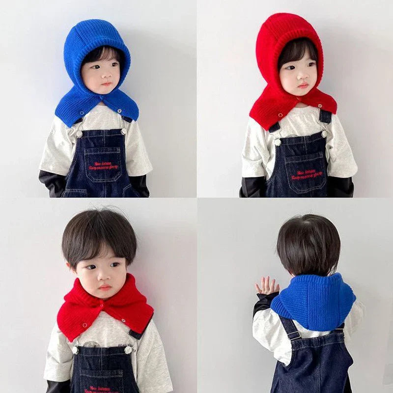 Korean Kids Balaclava Hat One Piece Scarf Cap