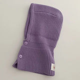 Baby Knitted One-piece Cap Scarf Solid Color Warm