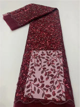 Green French Sequins Net Lace Fabric 2023 High