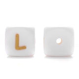 10Pcs 12mm Silicone Letters Beads English Alphabet Baby