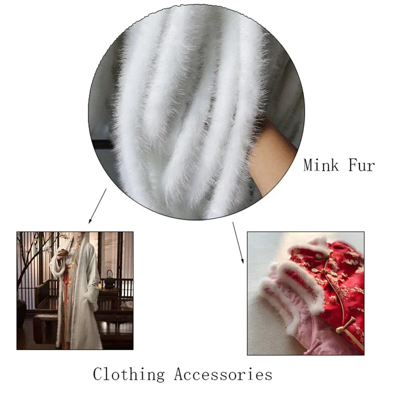 5m Natural Mink Fur Ribbon Tapes 2.5cm Width