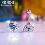 NKHOG Real 2 Carat 8mm Moissanite Stud Earrings